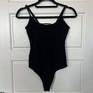 Wild Fable Open Cross Back Black Bodysuit Size Medium NWOT
